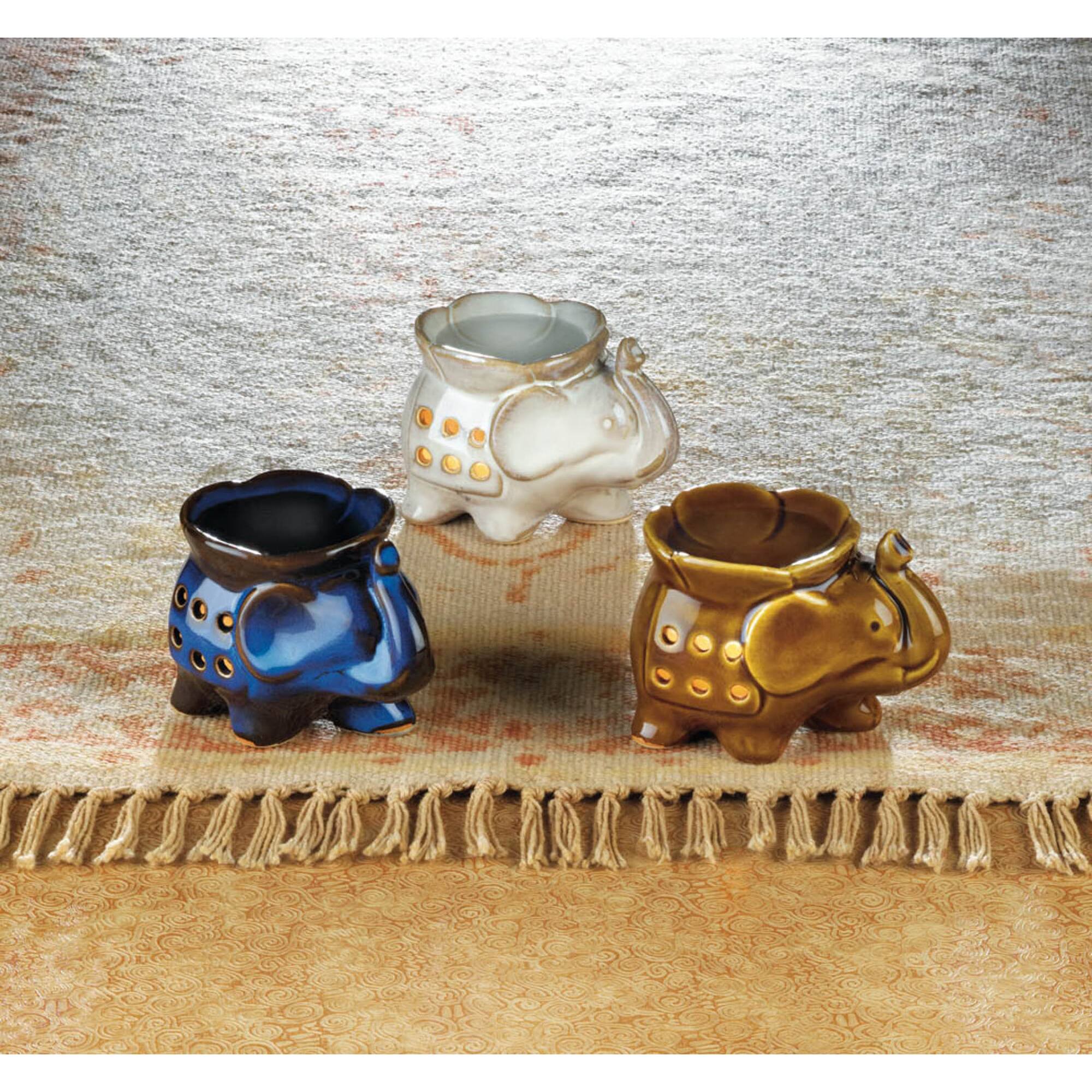 2.5" Minimalistic Porcelain Elephant Candle Oil Warmers